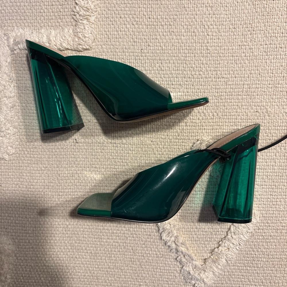 NWOT Zara Vinyl & Methacrylate Open Toed Heels - Picture 5 of 6